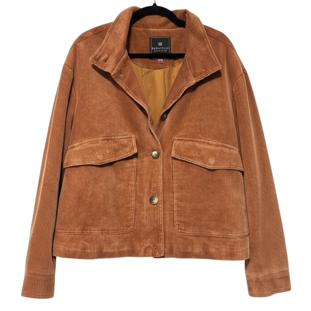 Bagatelle Collection Saddle Brown Size L Loose Fitting Corduroy lined Jacket